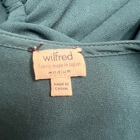 Aritzia Wilfred Hunter Green Crossover Faux Wrap Dress - Picture 6 of 7